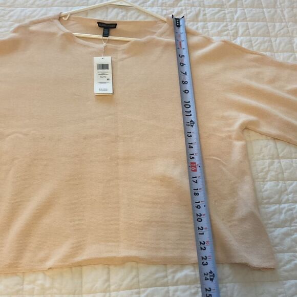NEW Eileen Fisher organic cotton nylon bateau neck bell sleeve cream top size XL - Picture 8 of 9